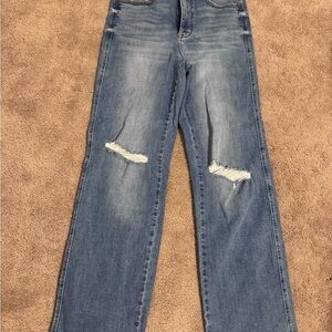 Judy Blue Light Blue Distressed Straight Leg Jeans